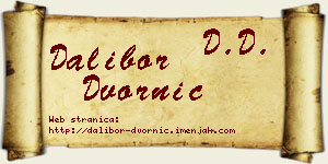 Dalibor Dvornić vizit kartica